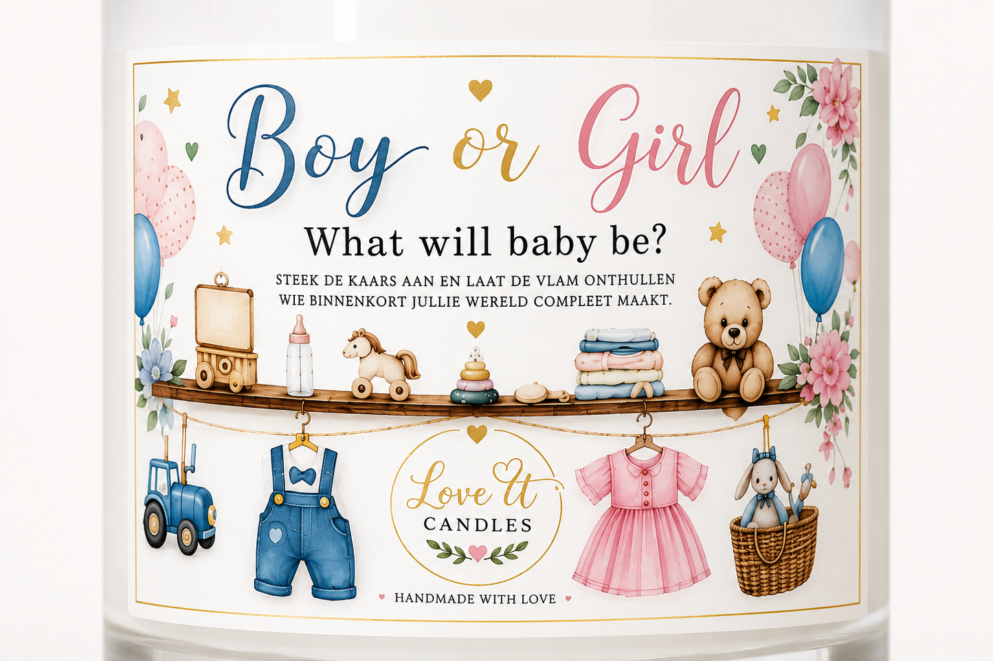 Boy or Girl?-Gender Reveal kaars