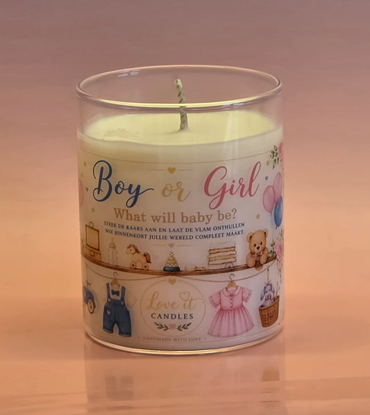 Boy or Girl?-Gender Reveal kaars
