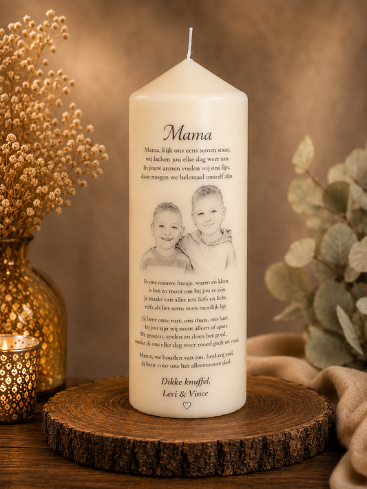 Mama Kaars | Persoonlijke Kaars met Eigen Foto & Tekst