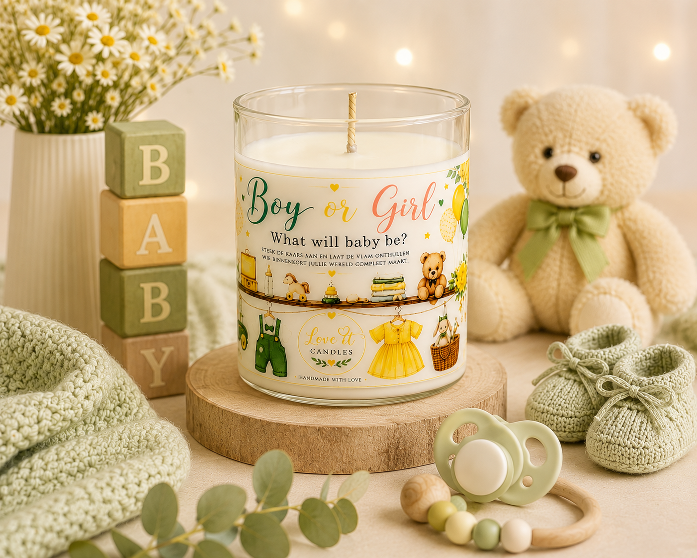 Boy or Girl?-Gender Reveal kaars