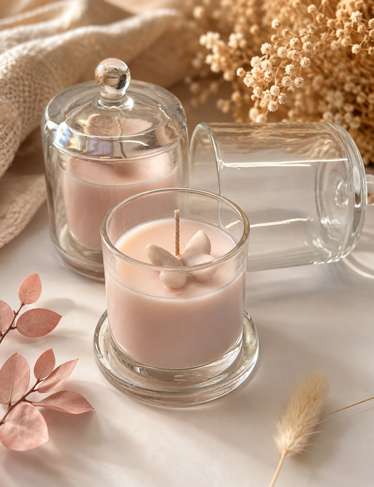 Butterfly Bliss – Geurkaars in Glazen Stolp met Edelsteen Vlinder