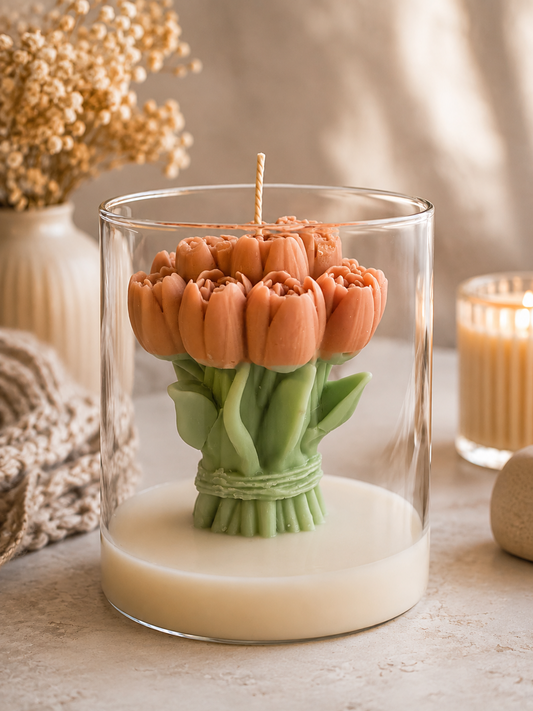 🌷 Tulpenboeket – Geurkaars Lavendel